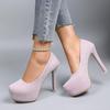 2026 Fashion Women High Heels Modern Ladies Party Shoes Platform Super High Heels 12cm Silver Pink Wedding Bridal Shoes