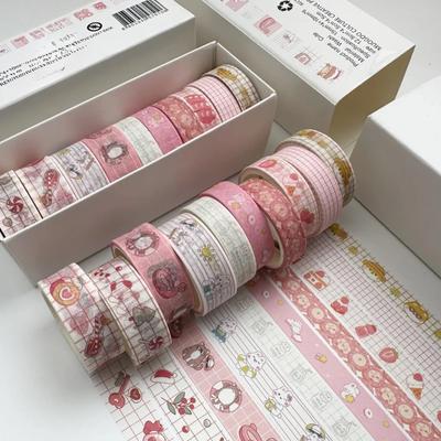 10 Roll Vintage Style  Washi Tape Set Adhesive Multi-Pattern Scrapbooking Tape Retro DIY Journals Deco Art Supplies