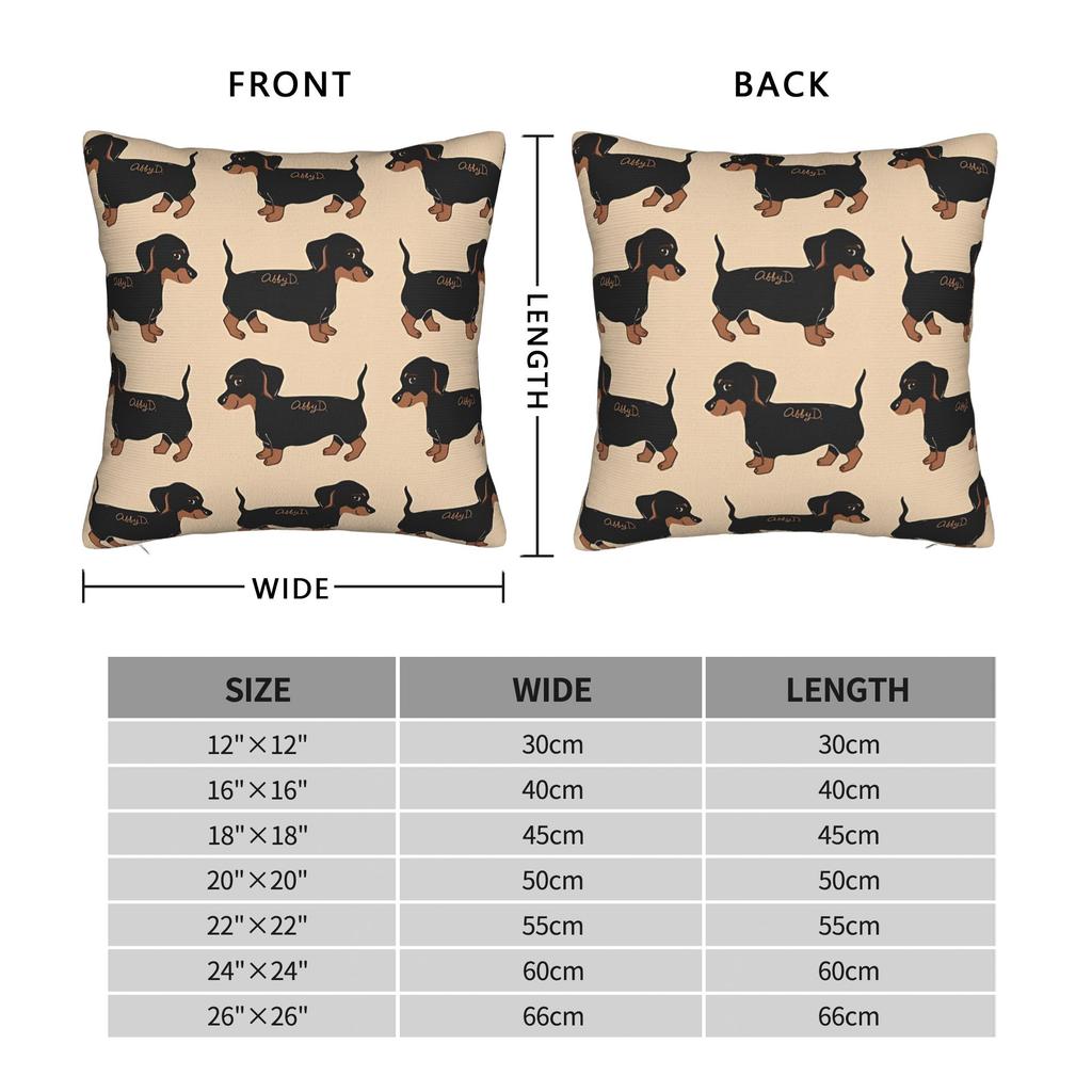 Black and Brown Dachshunds Pattern Pillow Cover  Morden Pillow Case For Sofa Home Decoration Comfy Pillowcases Gift