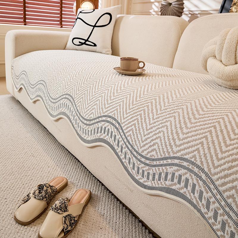 Summer Ice Silk Special-Shaped Sofa Cushion Non-Slip And Dirt-Resistant High-Grade Leather Seat Cushion One-Piece Straight-Row Sofa Cover Cloth Towel