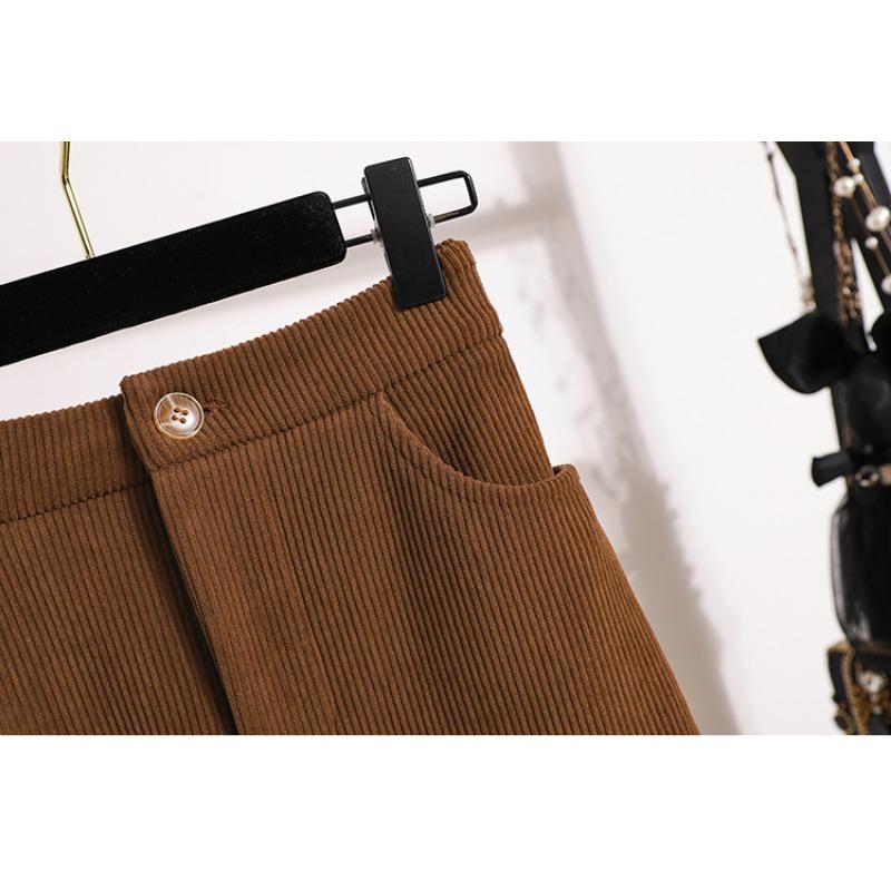 Dimanaf 2024 Plus Size Women Skirts Autumn Winter Thick Elastic Oversize Fashion Split Skirt Long Skirt Elegant Pleated Skirt