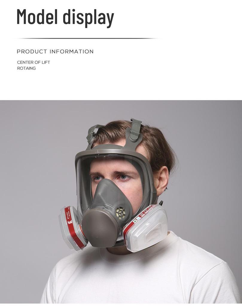 Αγγλική Μάσκα Προσώπου 6800 Πλήρους Προσώπου Ανθεκτική στη Σκόνη & στα Τοξικά Αέρια με Φίλτρο Αυτοαναρρόφησης, Μεγάλο Πεδίο Όρασης, Πλήρως Κλειστή Προστασία