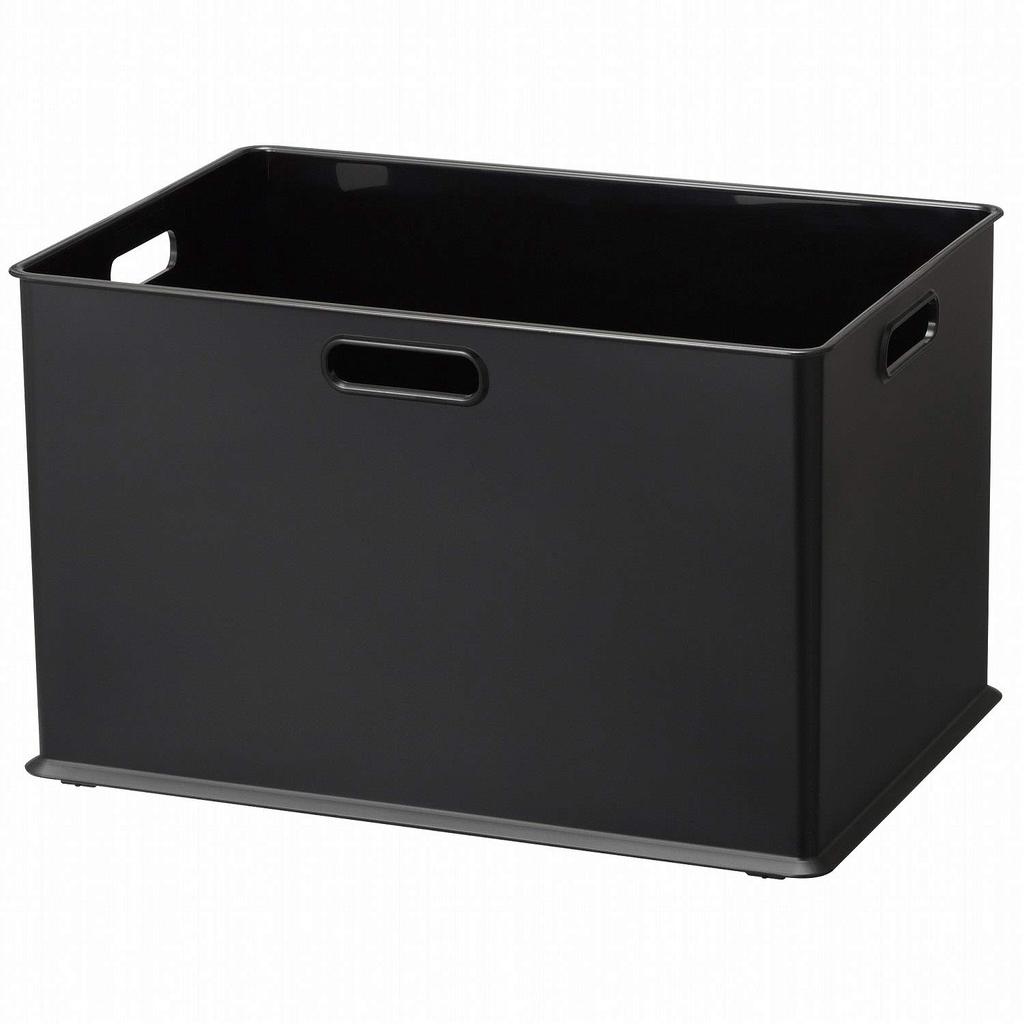Sanka Inbox Storage Box L Size Black (width 38.9depth 26.6height 23.6cm) Handles On Three Sides Stackable Stylish Drawer Caster Compatible Made Japan