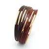 Multilayer PU Leather Women's Bracelet  Magnet Buckle Color Jewelry Accessories