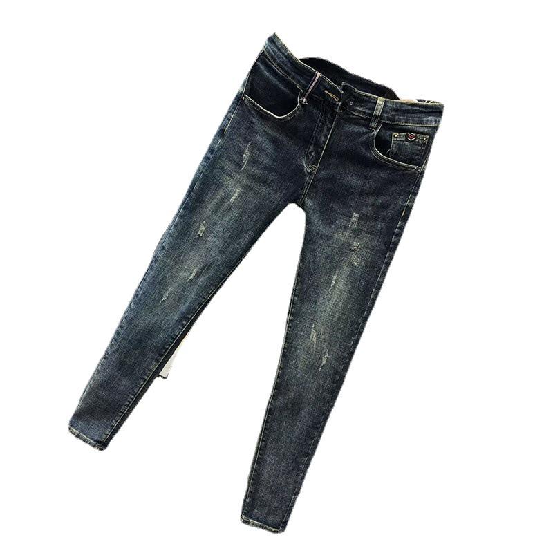 Men's Spring/Summer Slim-Fit Stretch Jeans - Trendy Korean Style Casual Long Pants