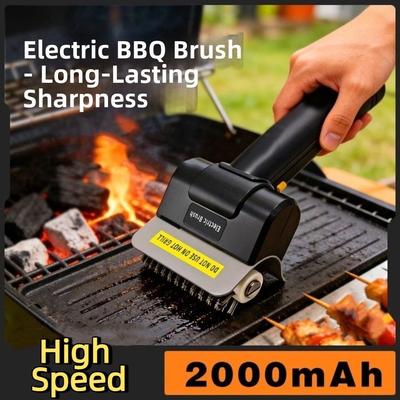 High Speed BBQ Cleaning Brush Stainless Steel Rechargeable Grill Brush  Outdoor Cooking
