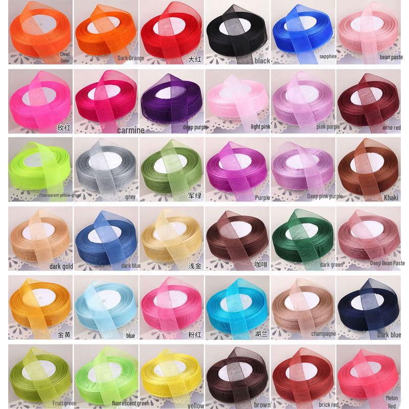 2,5 cm breites, transparentes Satinband aus Schneegarn für Bastelarbeiten und Haarschmuck