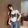 2025 Niche Women's Retro Butterfly Slim Fit Short Sleeve Summer T-Shirt