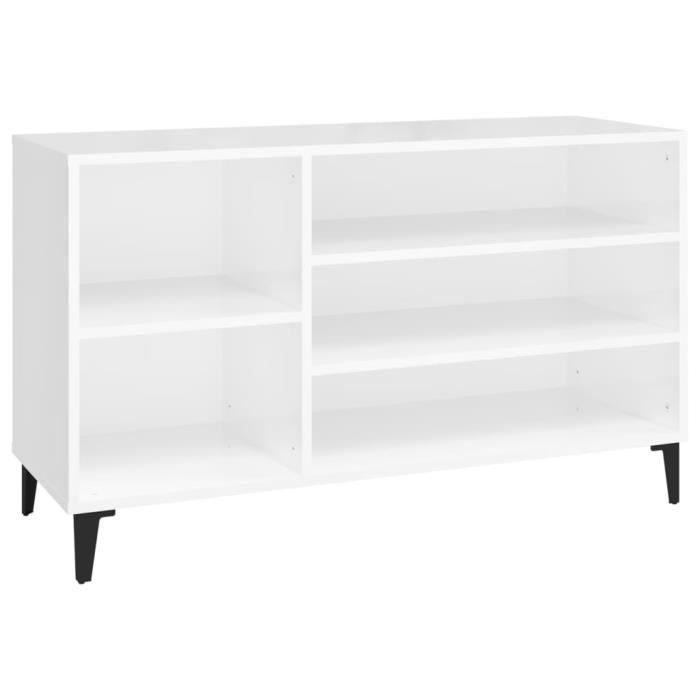 VidaXL Armoire à chaussure Blanc brillant 102x36x60 cm Bois ingénierie 819750