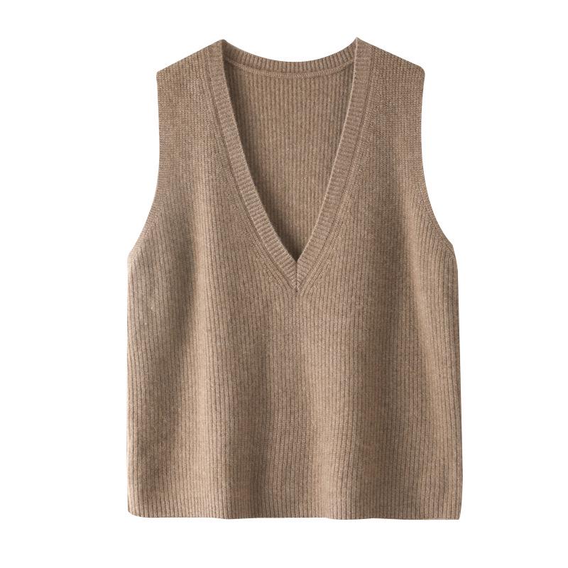 Lokasha Cashmere Women's V-Neck Seed Stitch Vest, Autumn/Winter 2026 Collection