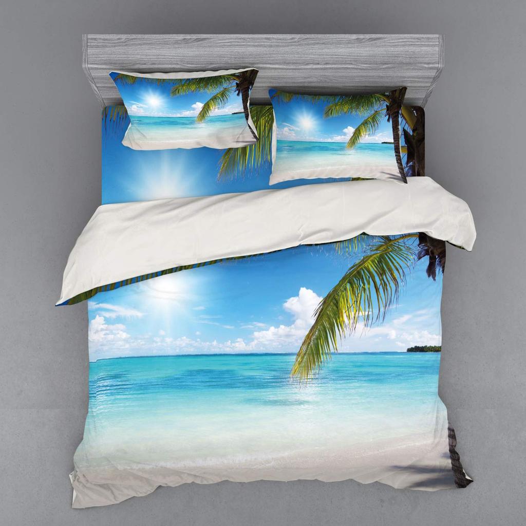 Coconut Collection Duvet Cover Set For Kids Teens Quilt Covers Lightweight Down Room Decor Queen Size 2 Pillowcase 1 Duvet Cover