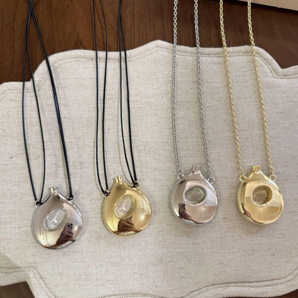 Leather Rope Long Sweater Chain Korean-Style Chain Necklaces Vintage Vase Pendant Necklace