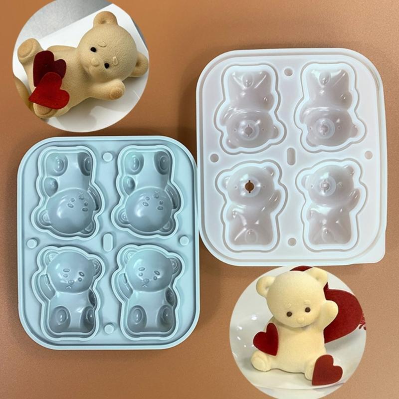 Silicone Bear Mold for Valentines Day Cake Chocolate Mousse Candy Baking Mould High Temperatures Resistant Dessert Molds