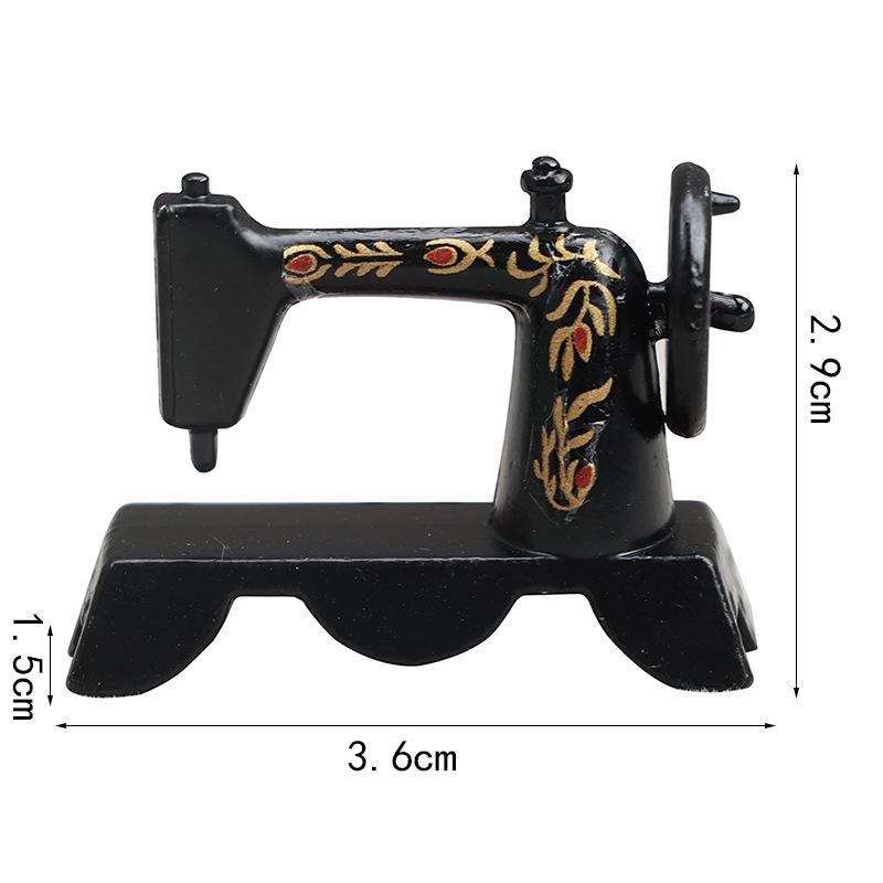 Черная Головка Швейной Машинки Кукольный Домик Миниатюрная Мебель и Аксессуары для Игры с Едой чёрный