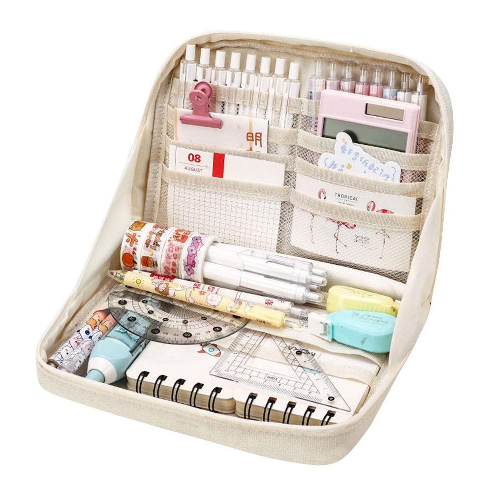 

Прозрачный пенал большой вместимости, новая сумка для ручек, для студентов Beige