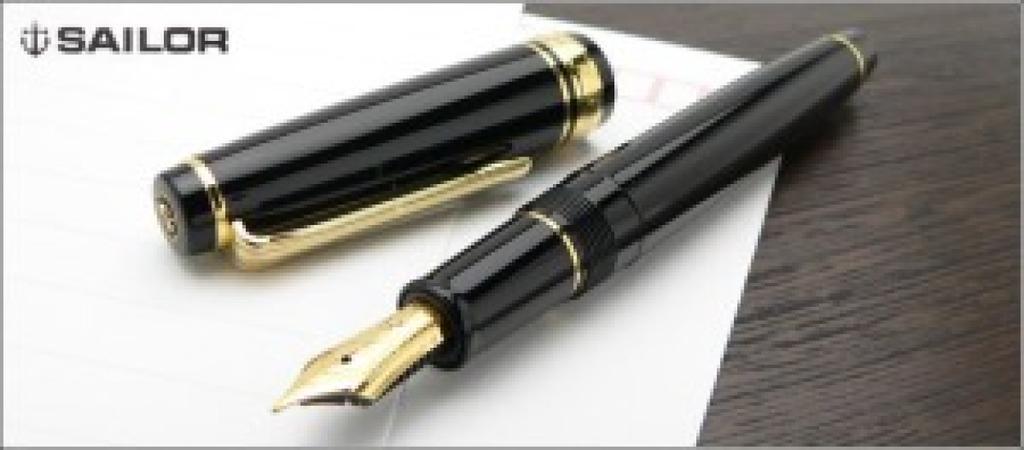 Sailor Professional Gear Slim Gold Fountain Pen Black Extra Fine Nib 11-1221-120 with Converter