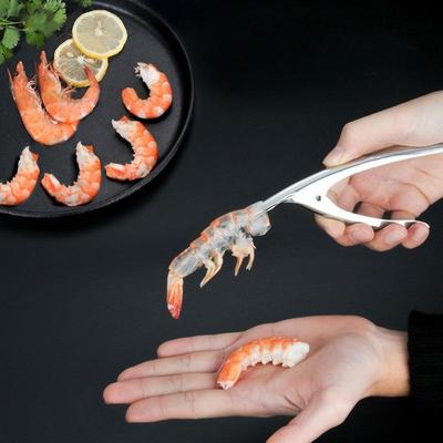 Edelstahl Garnelen Schäler Tragbarer Garnelen Entfernungsclip Heimküche Meeresfrüchte Werkzeug Hummer Schaler Garnelen Rückenöffnungswerkzeuge