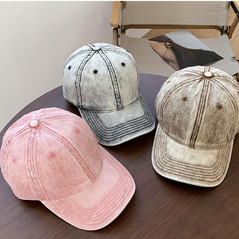 Baseballkappen mit breiter Krempe für Damen Herren Gewaschener Batik-Sonnenhut Koreanische Mode Vintage Schirme Outdoor Verstellbare Hip Hop Freizeitkappe