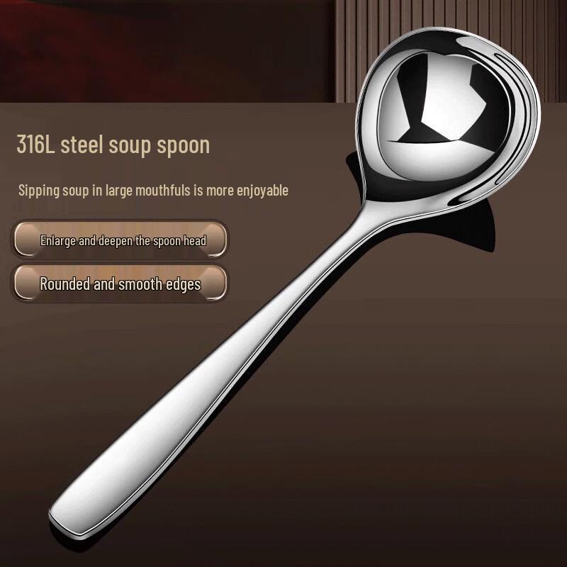 

316 Stainless Steel Long Handle Soup Spoon (2-Pack)
