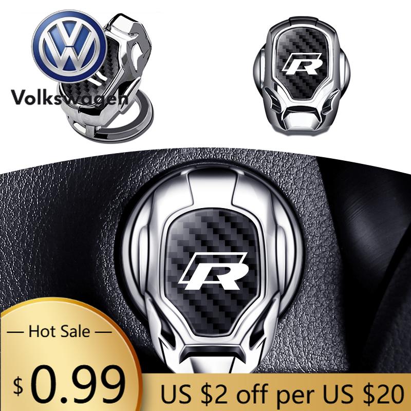 For VOLKSWAGEN VW 1pcs Car One-Click Start Buttons Protective Cover Decoration For Volkswagen VW R Rline Polo Passat B5 B7 Golf