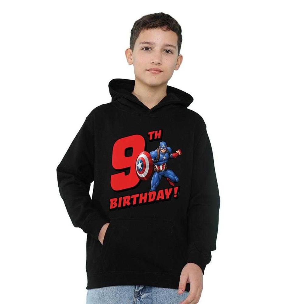 Captain America Childrens/Kids Pull Over 9th Birthday Hoodie