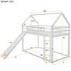 Stable Base Bunk Bed with Ladder Slide Falling Protection House Bed Strong Load Bearing Double Bed Solid Structure Wood Frame Family Loft Bed Bedroom