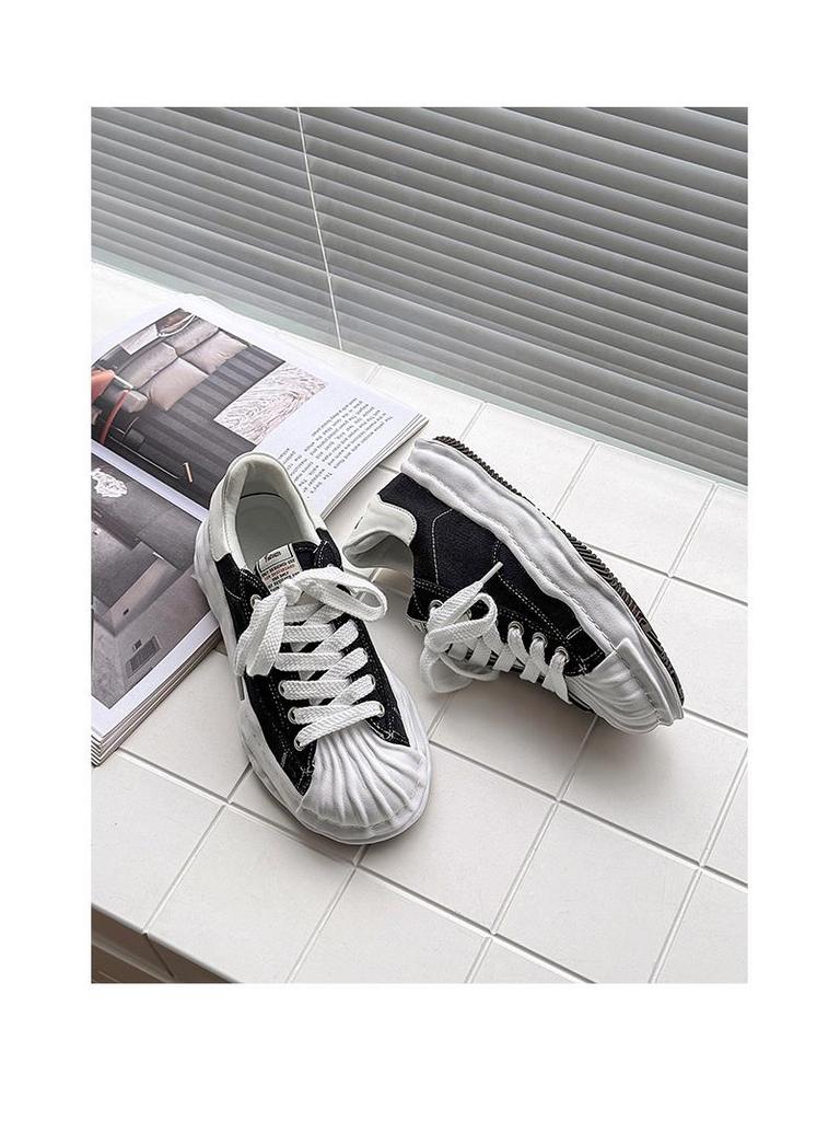 Herren Sommer Atmungsaktive Canvas Schuhe mit Dicken Sohlen & Höhenerhöhung - Trendige Shell Toe Casual Weiße Sneaker