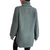 Autumn and Winter Medium and Long Knitted Sweater with Shoulder Sleeves and High Lapel Neck Split Ends. European and American Sweaters and Tops Fo