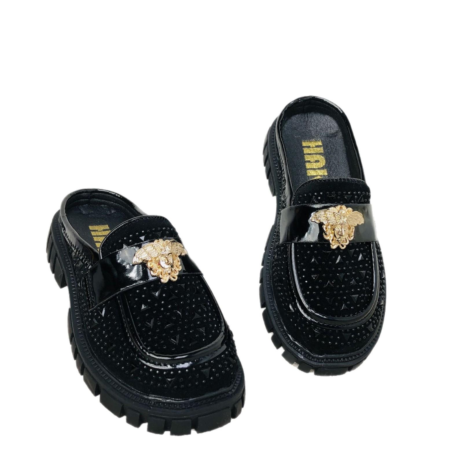 Внешняя торговля оптом 2025 новый Рождественский корейская версия горячий бриллиант детские кожаные тапочки Детские тапочки фабрика прямые продажи 42