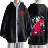 Anime The Seven Deadly Sins Zipper Hoodie Fox's Sin of Greed Ban Graphic Zip Up Jacket Men's Women's Manga Oversized Streetwear