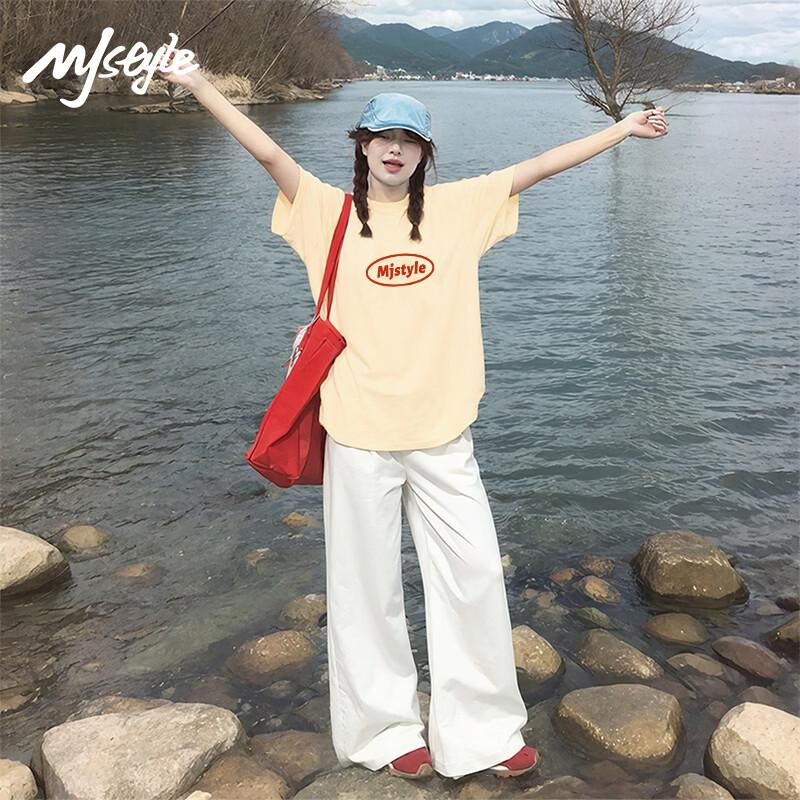 MJ STYLE Women s Cotton Letter Print T-Shirt S