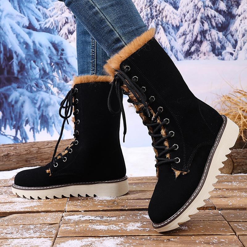 

Men Women Winter Outdoor Sports Plus Size Boots NonSlip LaceUp PlusSize Warm Long Plush Mid Calf Lace Non Slip Snow Woman Thick Sole Suede Botas 40