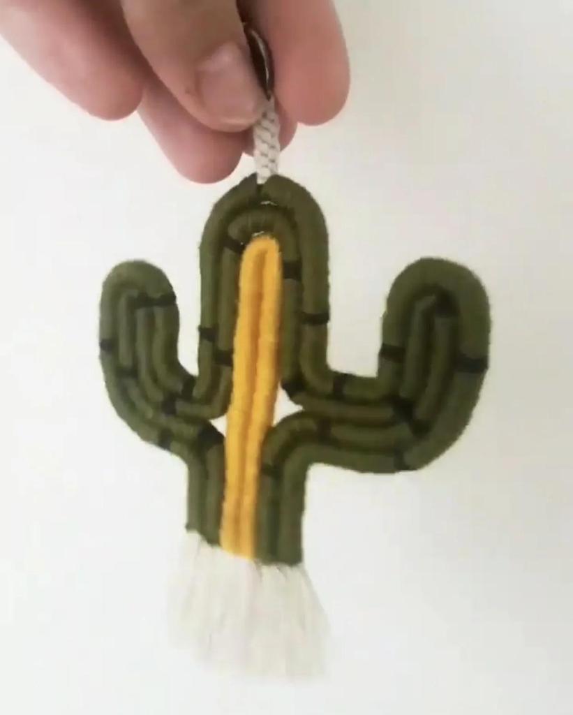 Home Decoration Creative CraftsCactus Hanging Handmade Macrame Weaving Plants Kids Room Decoration Nursery Party Wall Decor