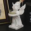 Resin Angel Candle Holder Angel Collection Figurine Angel Statue Tealight Candle Holder Gifts Desktop Tealight Stand Ornaments