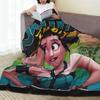 Warm Soft Blanket Airplane Travel Zoey Huntrix KPop Demon Hunters Throw Blanket Flannel Bedspread For Couch Chair Sofa Bed Cover