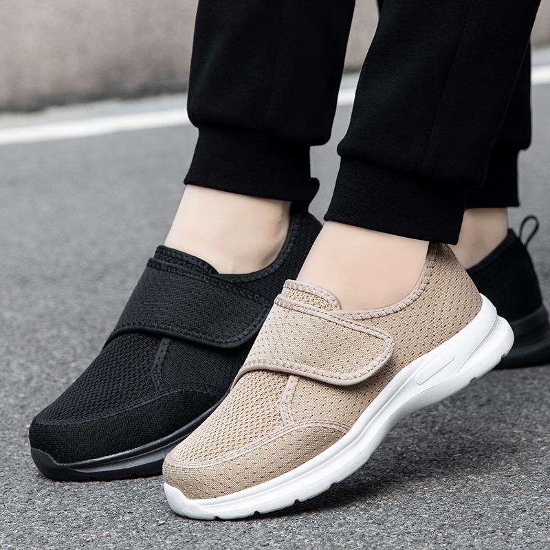 New walking shoes large size non-slip Velcro widened and fattened rehabilitation shoes fat sugar foot shoes