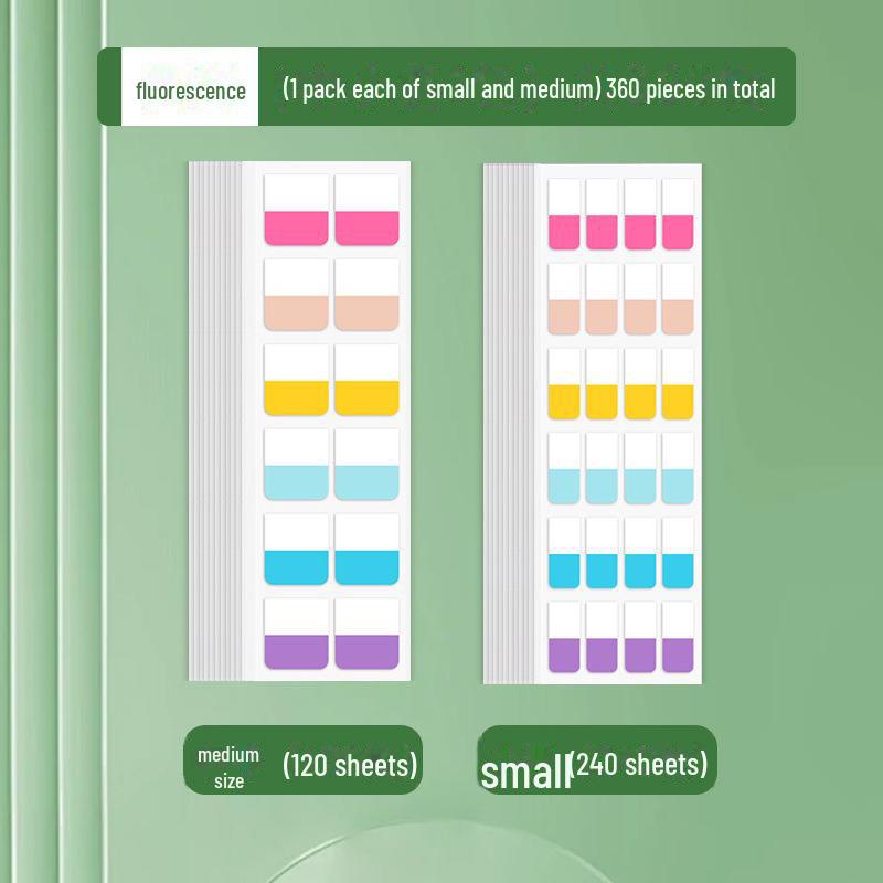 Custom Morandi Index Label Sticky Notes – Fluorescent Bookmarks for Students