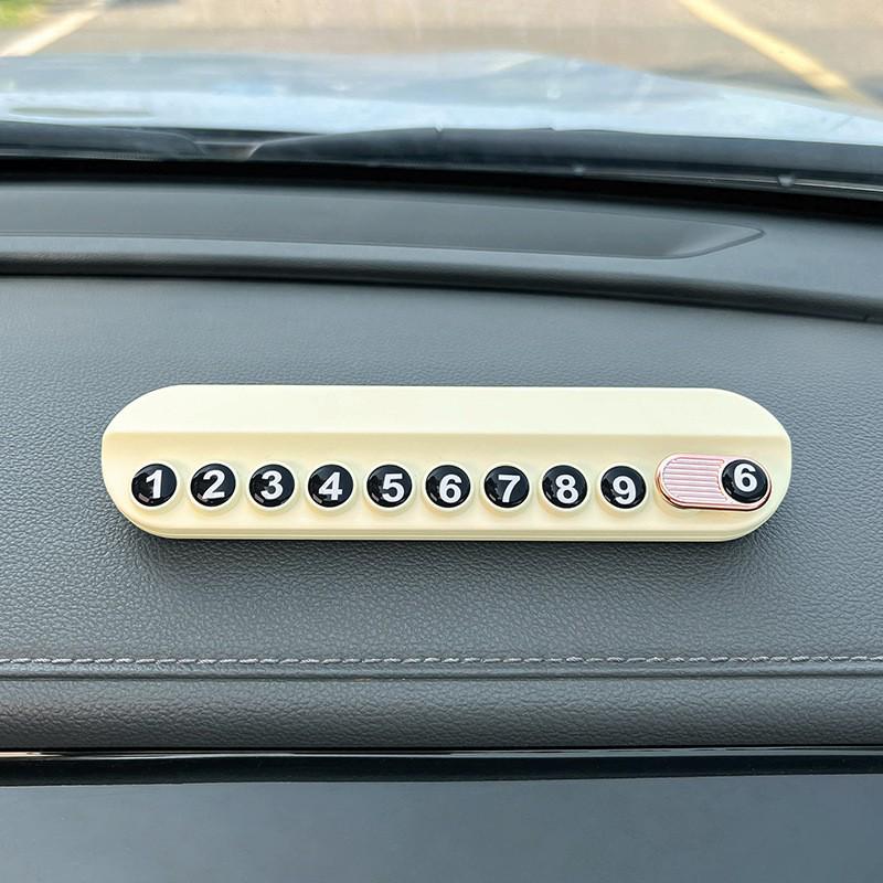Hidden Phone Number Plate with Lucky Cat Design for Temporary Car Parking