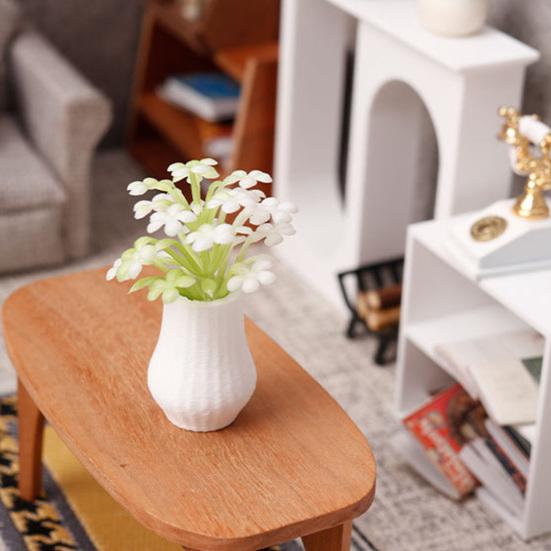 Mini Vase And Flowers 1:12 Scale Vase Miniature Tiny Table Centerpiece Flower Vase for Doll Mansion Living Room Decor
