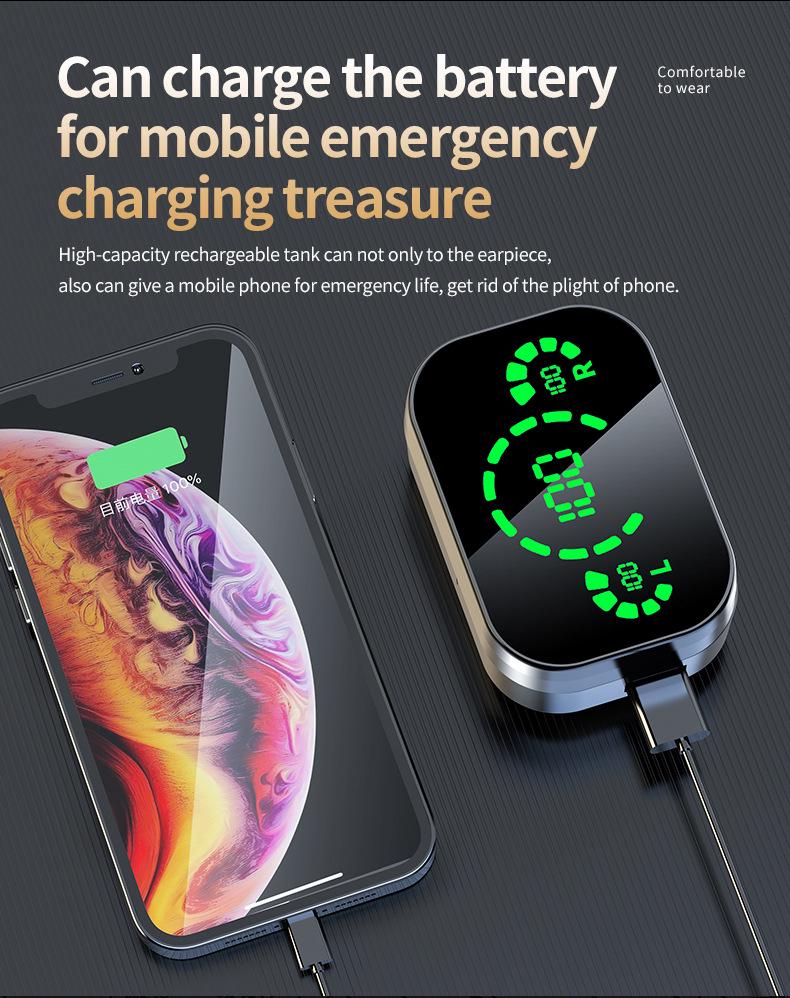 YD03 Bluetooth Headset with Smart Display & Type-C Charging