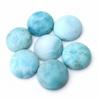 Natural Larimar Round Shape Gemstones - Flat Back Cabochons A Grade for Making Custom Jewelry