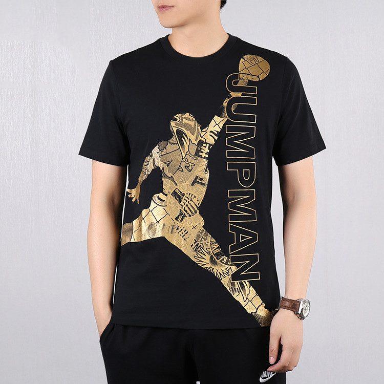 Jordan Jumpman T Shirts Men's Black Crew Neck Moderate Straight Fit CK1189-010
