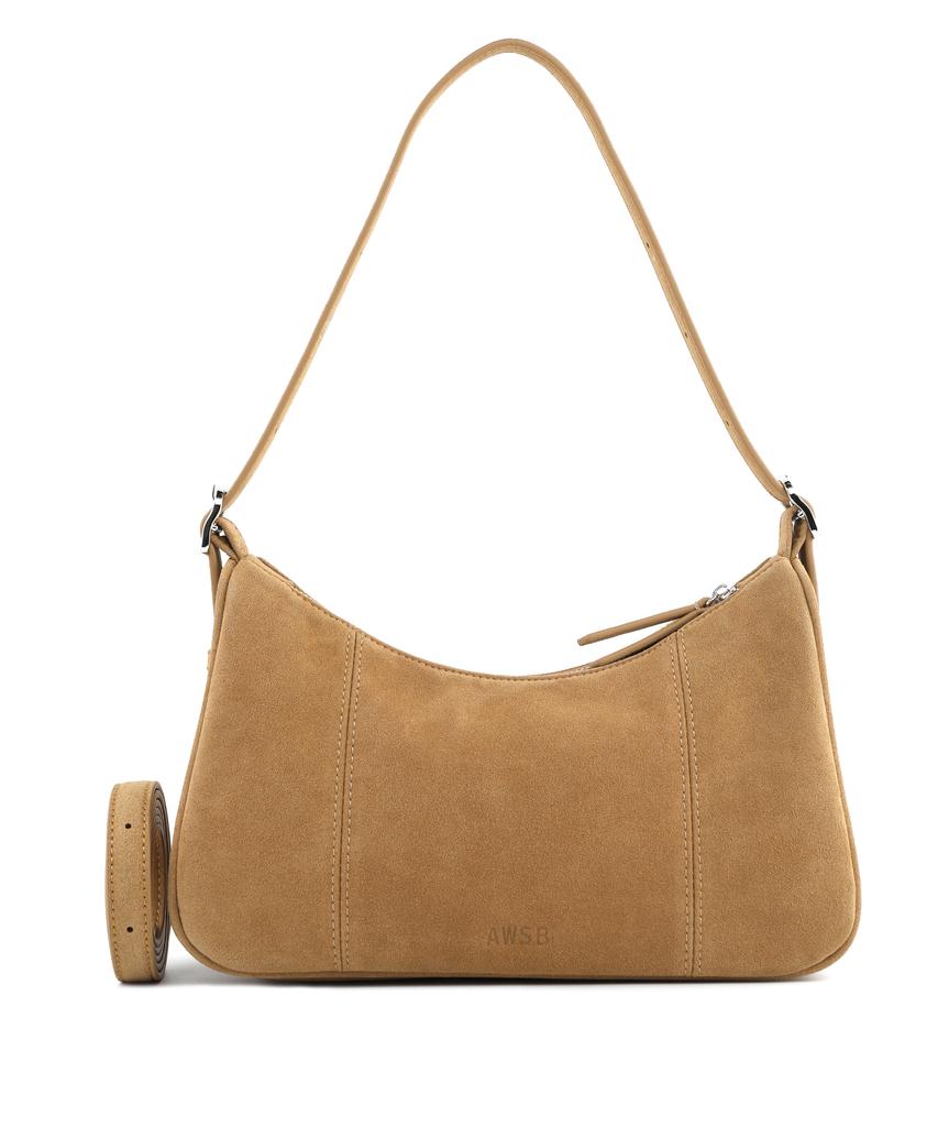 Monsac Karia Shoulder & Crossbody Bag Suede Beige Ap21-2662-Gs