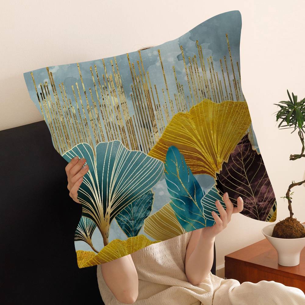 pc Ginkgo Leaves Printed Lucky Dragon pillow cover sofa cushion cover home room decoration children gift