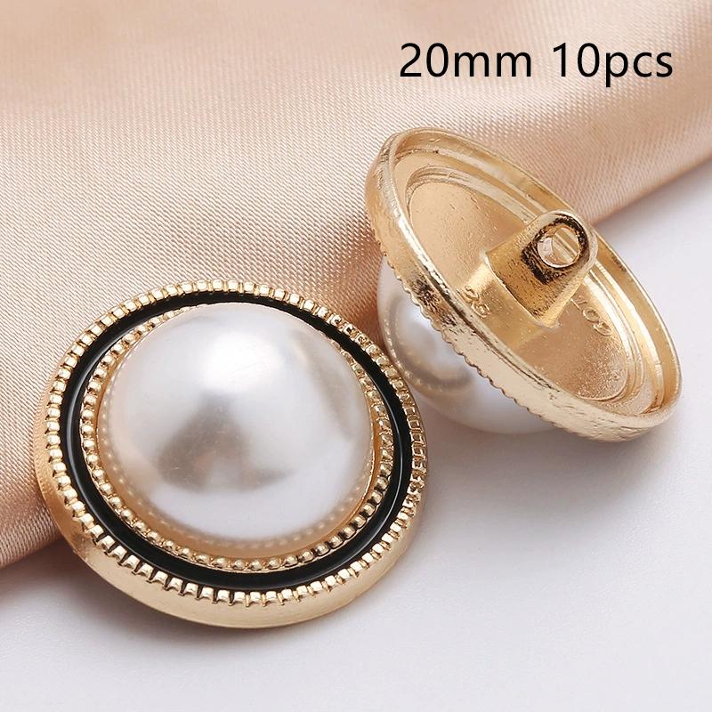 10Pcs 18/20/25Mm Flower Pearl Rhinestones Plastic Shank Buttons For Women Garment Jacket Sweater Handmade Sewing Accessories