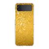 Gold Foil Art Hard PC Phone Case For Samsung Galaxy Z Flip 5 4 3 Transparent Cover For Galaxy Z Flip 6 Foldable Shockproof Cases