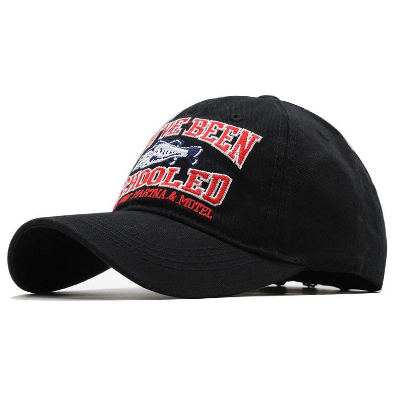 Бейсболка с вышивкой акулы Хлопок 3D Большая буква Трехмерная вышивка Кепка Кепка от солнца Кепка Adjustable чёрный