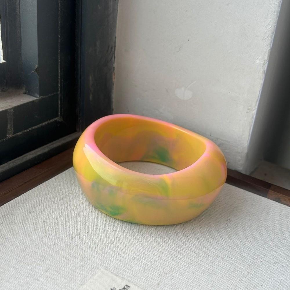 Bracciale in Resina Spesso Irregolare Bracciale Rigido Largo Nuovo Bracciale a Manica Regali