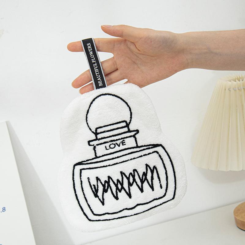 

Thickened Flower Perfume Style Towel Bathroom Kitchen Quick-drying Creative Absorbent Towel Household Hotel Hanging Hand Towel as picture&1pc