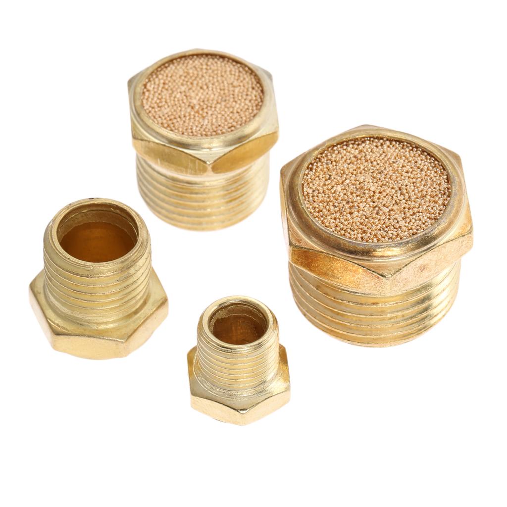 5Pcs 1/8"1/4"3/8"1/2" Pneumatic Air Solenoid Valve Air Breather Vent Muffler Brass Fitting Noise Reducer Vent Filter Connector